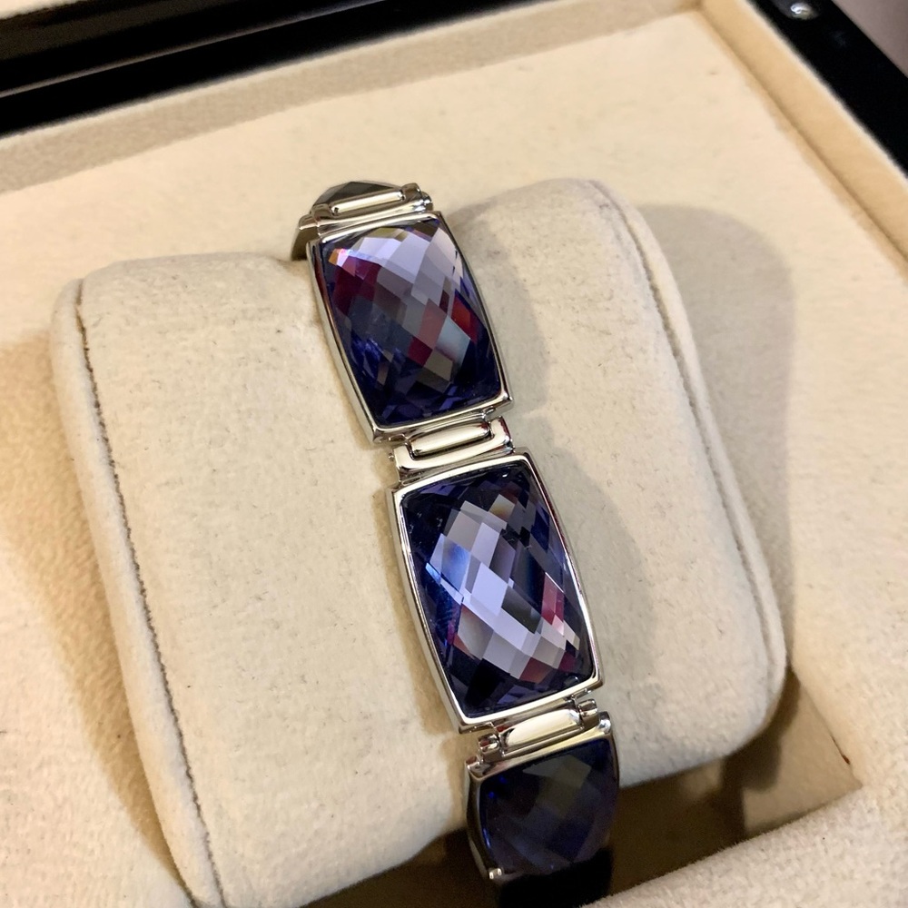 Swarovski Silver and Smokey Violet Women's Bracelet